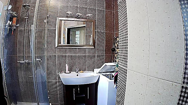Shower: Hot Skinny Girl Stella Enjoying Her Steamy Shower Time
