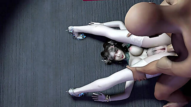 3D Cute Asian Babe Wearing Sexy Dress Got Fucked by Huge Cock