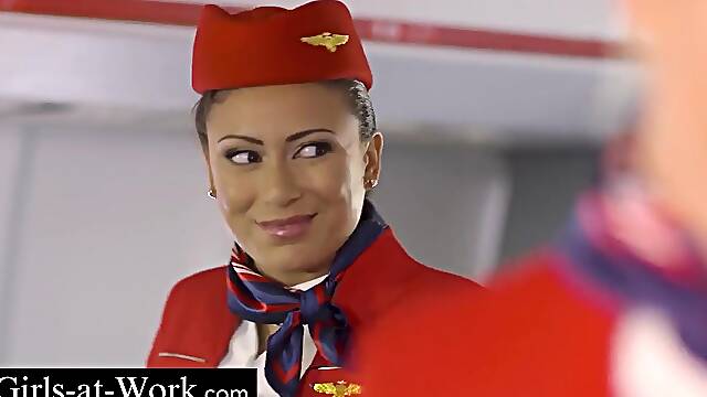 Young beauty shares intense uniform passion