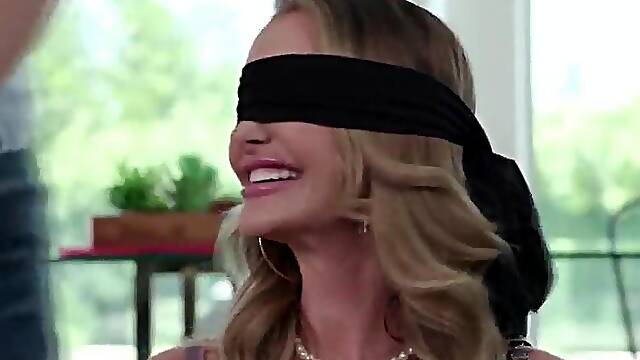 Cuck Blindfolds Wife To Surprise Her With Large Ebony Rod